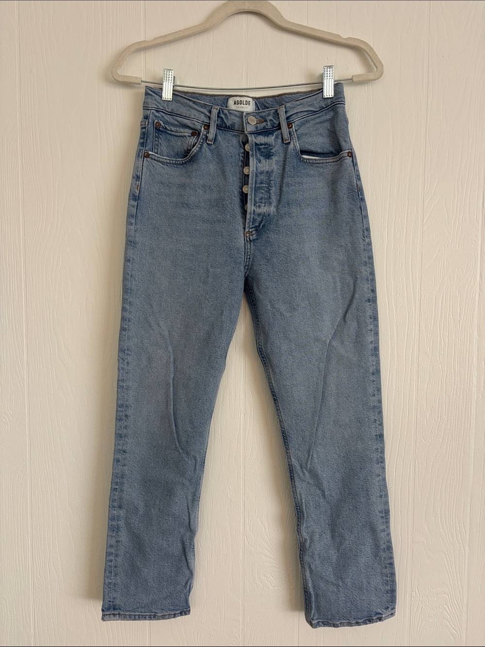 Agolde Light Wash Straight Leg Jeans